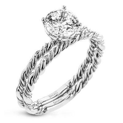 Twist Wedding Set Rings in 18K gold - Simon G. Jewelry