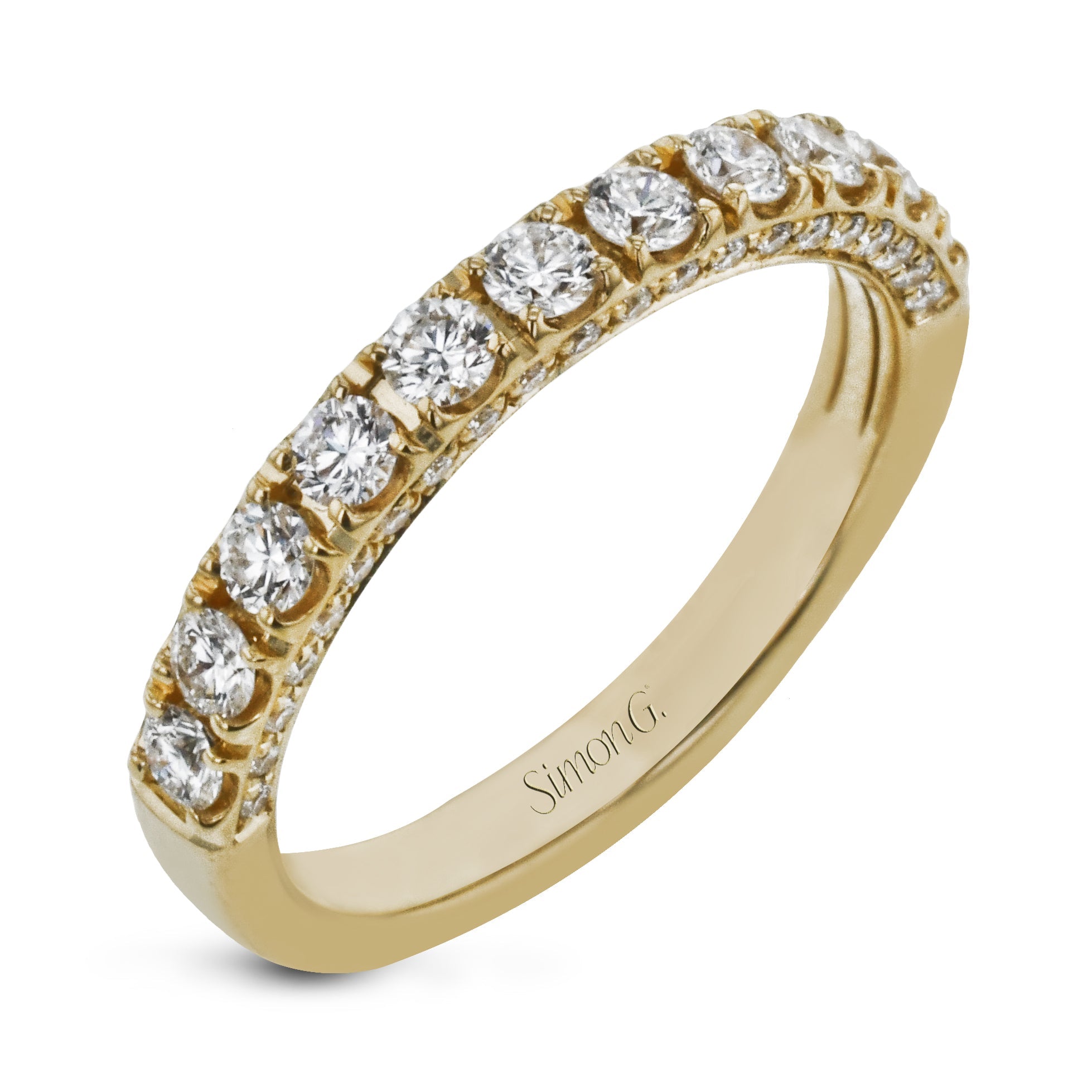 Wedding Band in 18k Gold with Diamonds - Simon G. Jewelry