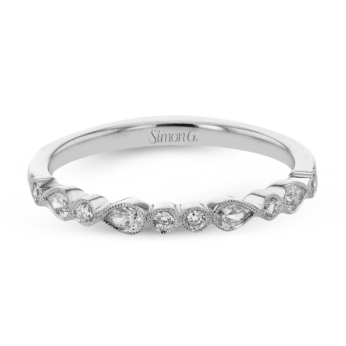 Wedding Band in 18k Gold with Diamonds - Simon G. Jewelry