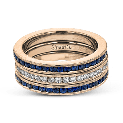 Wedding Band Set In 18k Gold With Diamonds - Simon G. Jewelry
